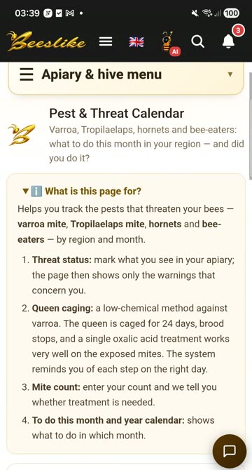 BeesLike – تقويم الآفات