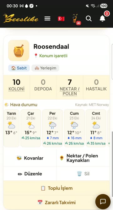 BeesLike – Arılık özeti ve hava durumu
