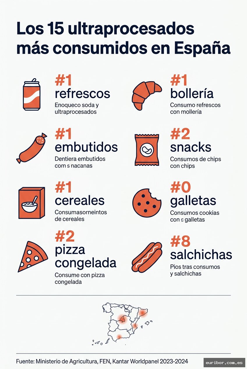 Los 15 ultraprocesados más consumidos en España