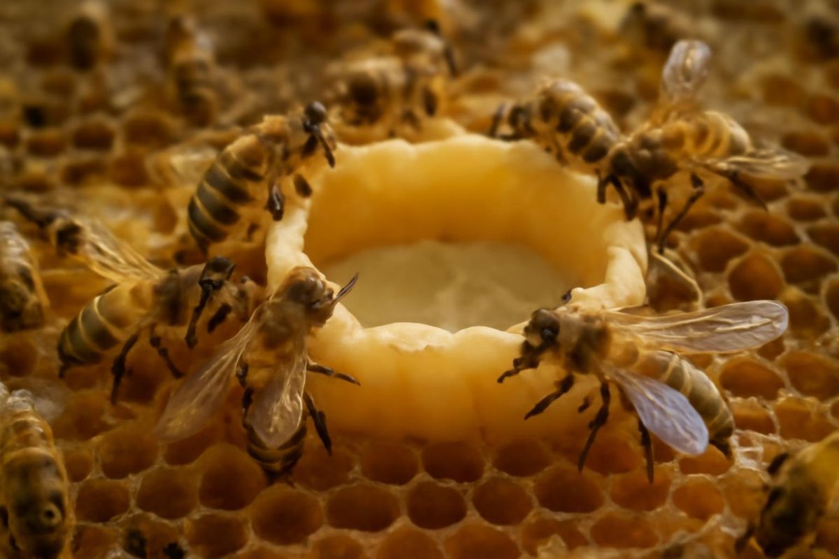 New research reveals that queen bees are not solely formed from royal jelly; young worker bees create specialized wax 'royal cribs,' maintain optimal conditions