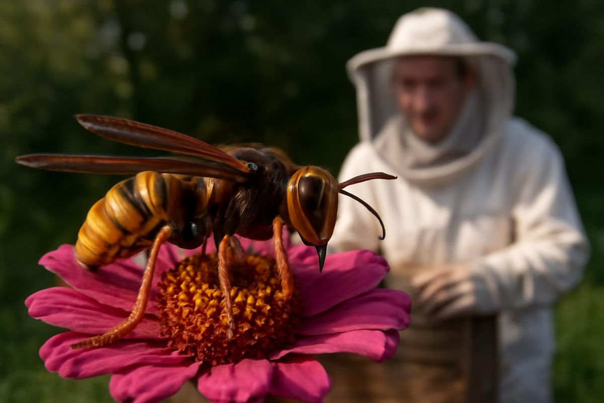تتميز الدبور الأصفر الساقين، أو الدبور الآسيوي، بجسم داكن مع جزء رابع أصفر/برتقالي في بطنه،…