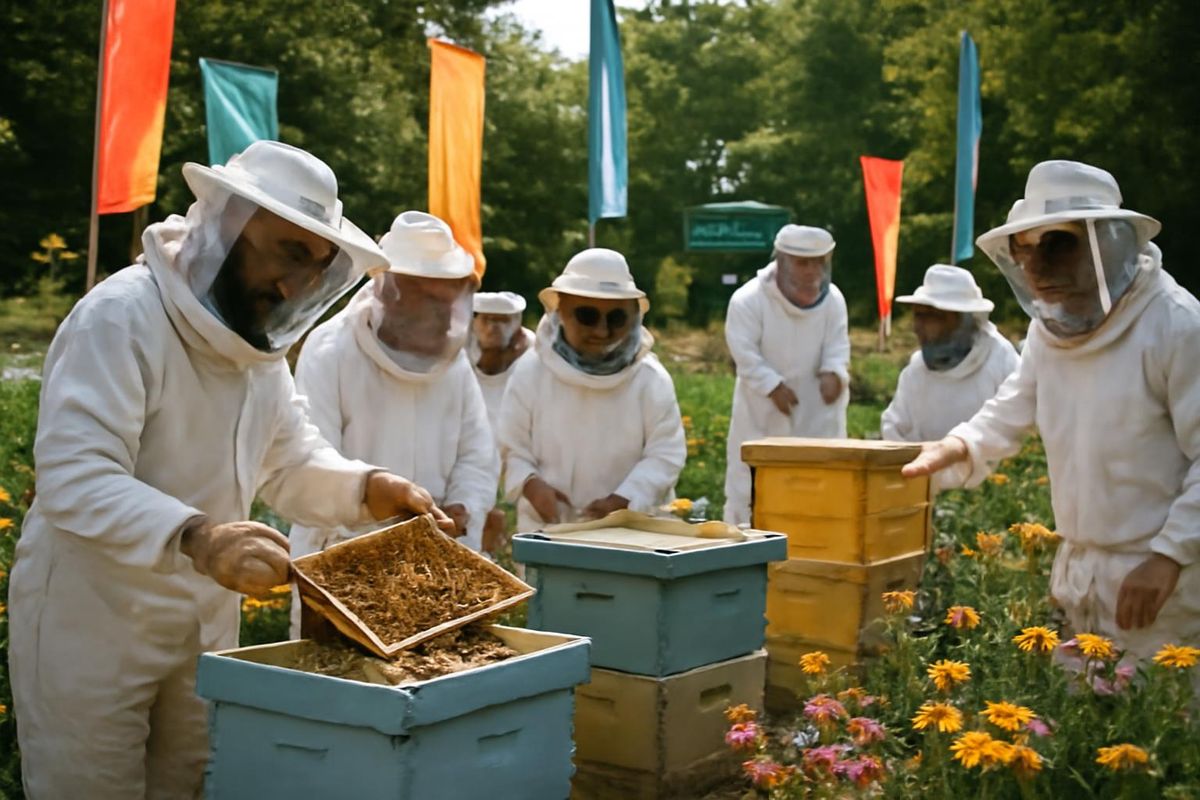 Members of the Northeast New Jersey Beekeepers Association convened on June 21 for the 2026 Hive Tour at the Centennial Park Apiary in Emerson. Among those pres