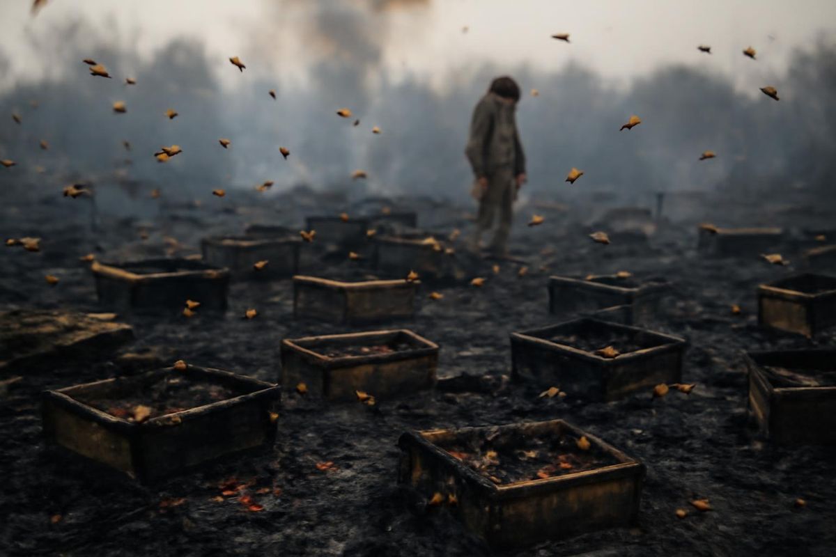 A fire that broke out in the İncirliova district of Aydın destroyed 20 beehives and killed thousands of bees. The owner of the hives claims the fire was intenti
