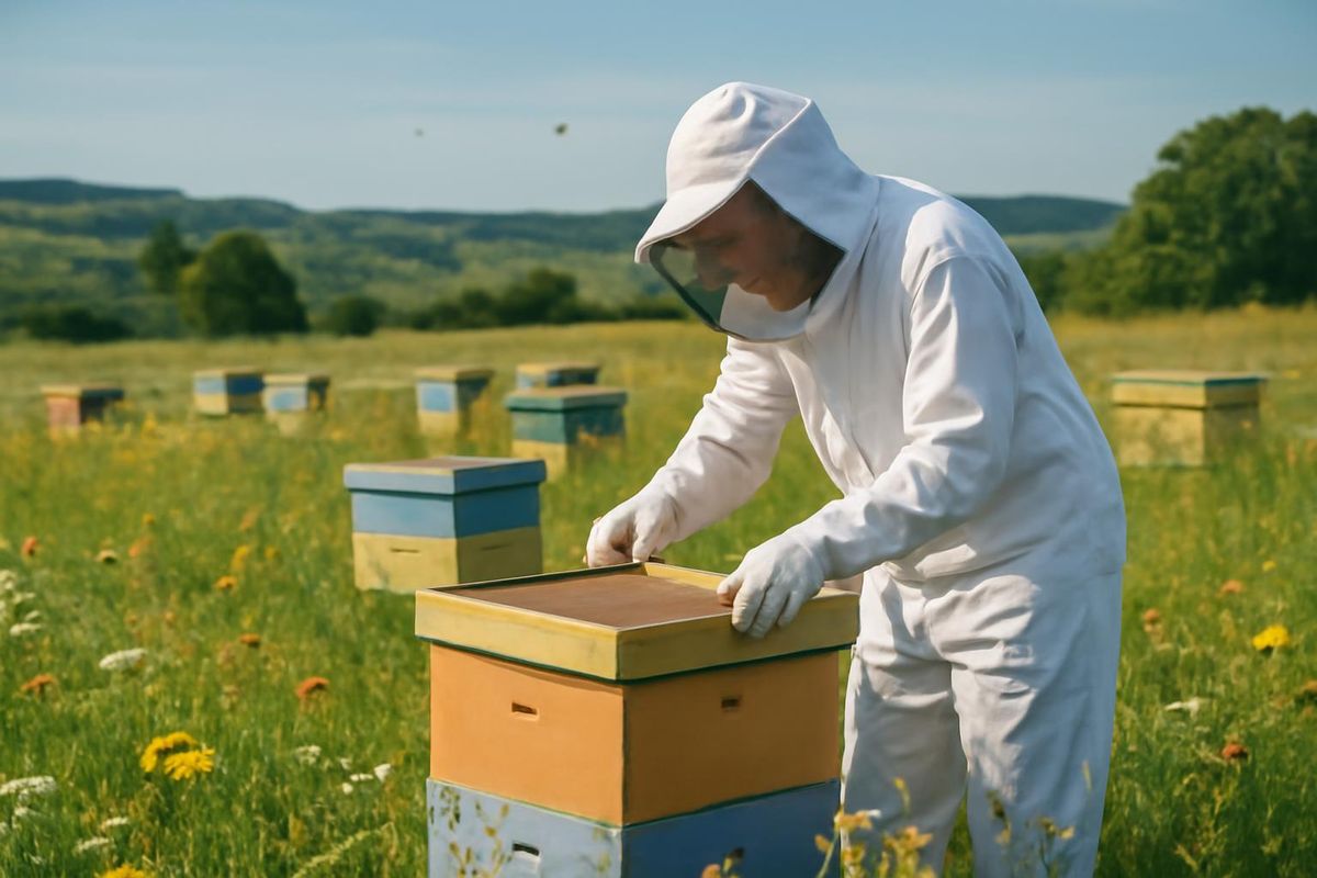 Karahallı District Governor Ramazan Çelebi visited the apiary of honey producer Şerif Ay to gather information on honey production and beekeeping activities. Th
