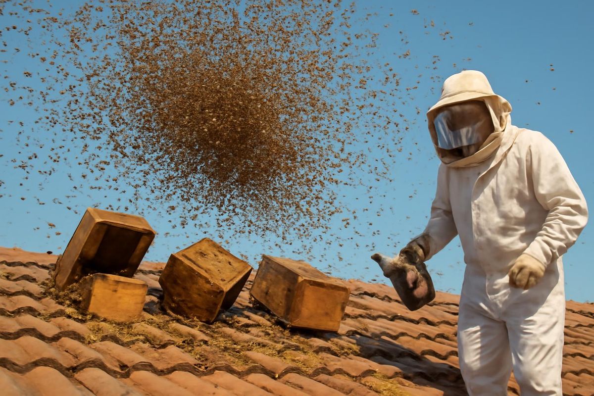 A remarkable natural event occurred in the Subaşı neighborhood of Defne, Hatay, where thousands of honeybees entered a two-story house through a 1-centimeter ga