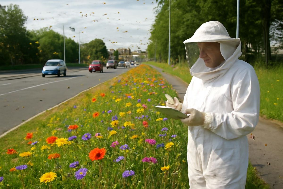 Barton Dock Road transformed into Honey Bee Highway - About Manchester