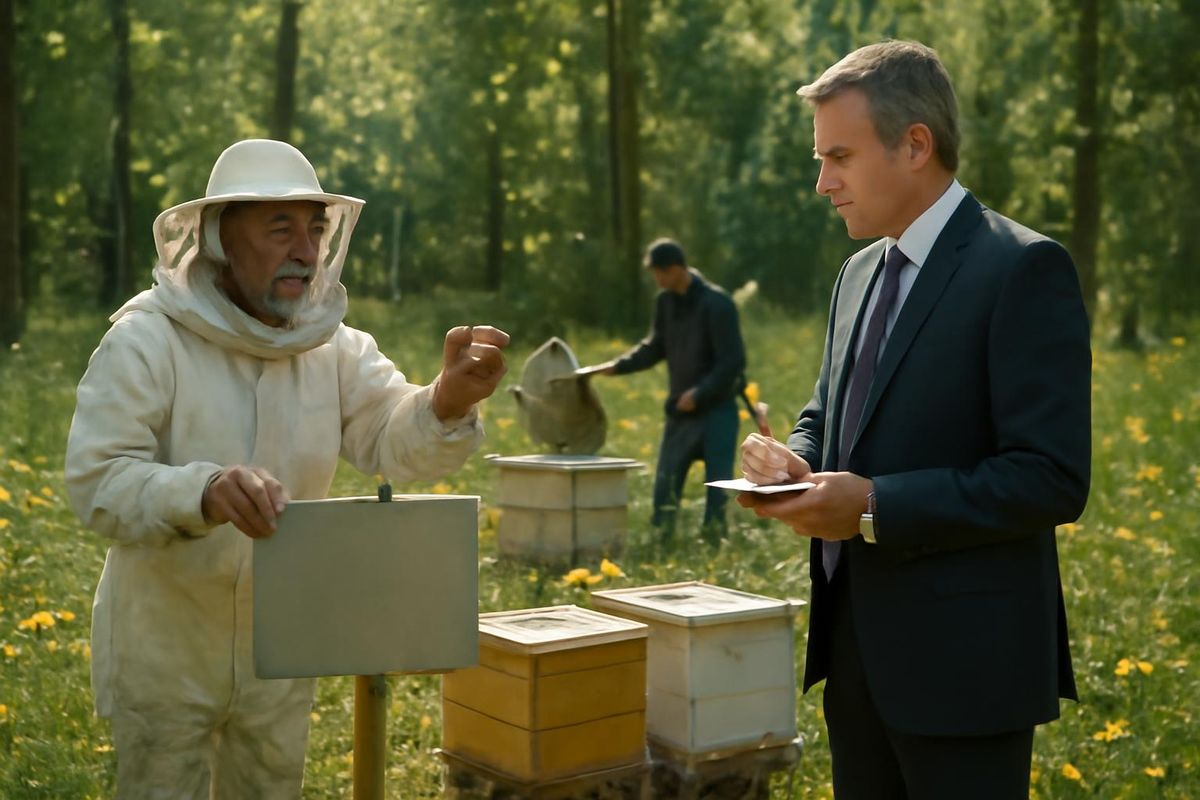 In der Türkei hat die wandernde Bienenzucht, die Millionen von Bienen von Blüte zu Blüte…