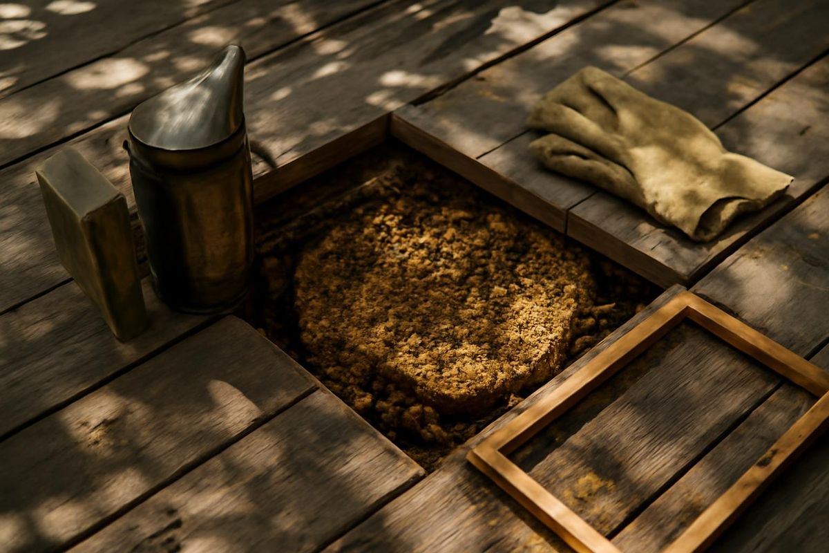 Bovington bees build huge hive under family’s garden decking