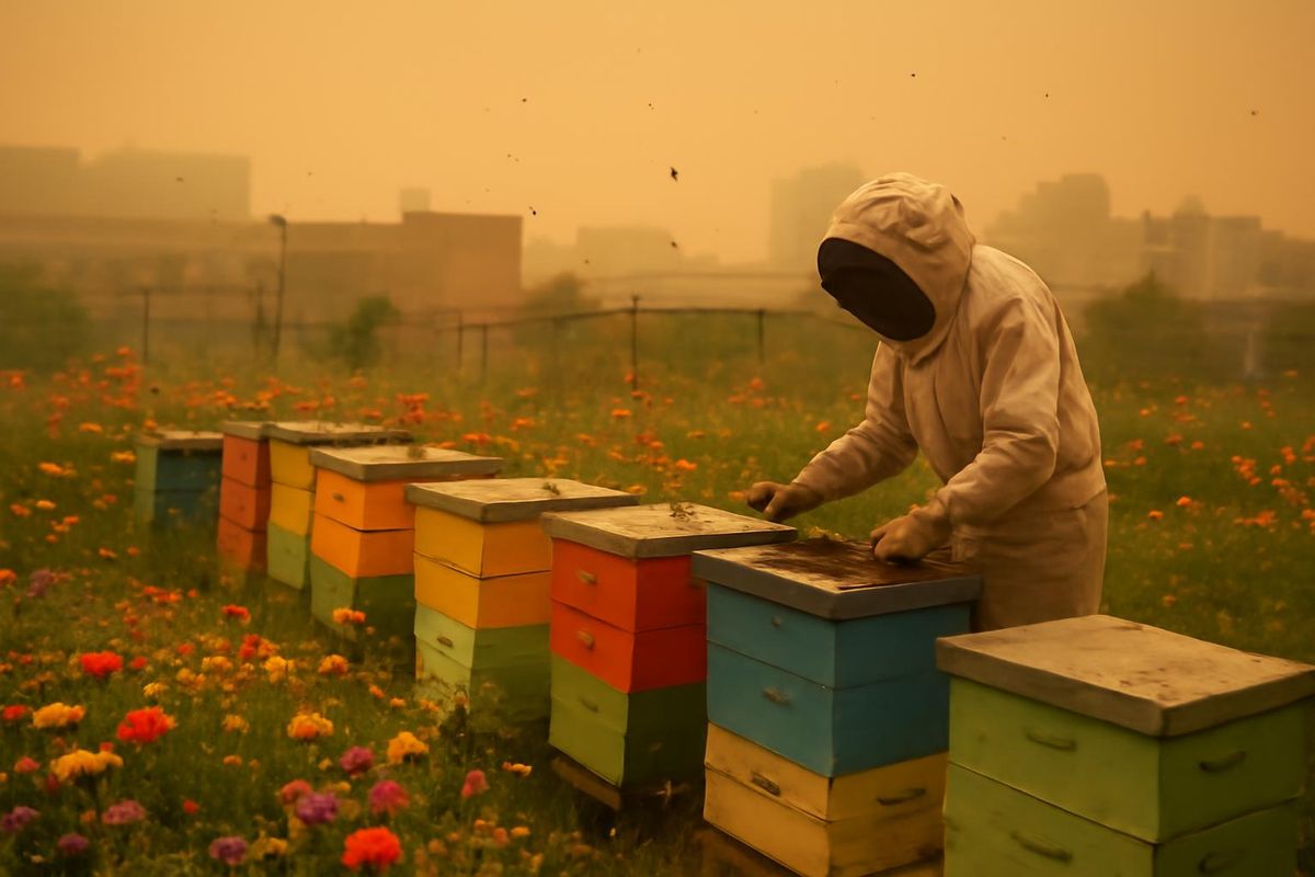 Eine für heute geplante Pressekonferenz über urbanes Imkern auf dem Mikrohof von Akron Honey…