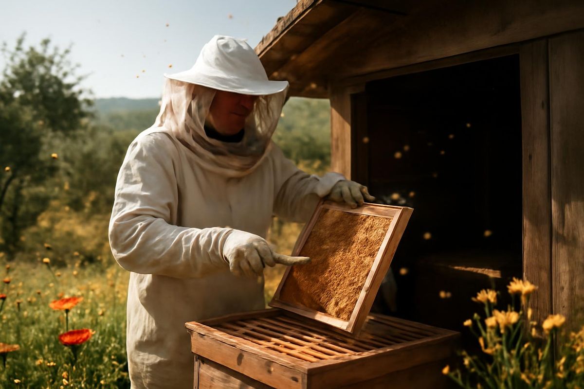 Beekeeper İsmail Akyüz in Harbiye, Defne, has commenced honey extraction earlier this season due to favorable weather conditions. The Mediterranean region exper