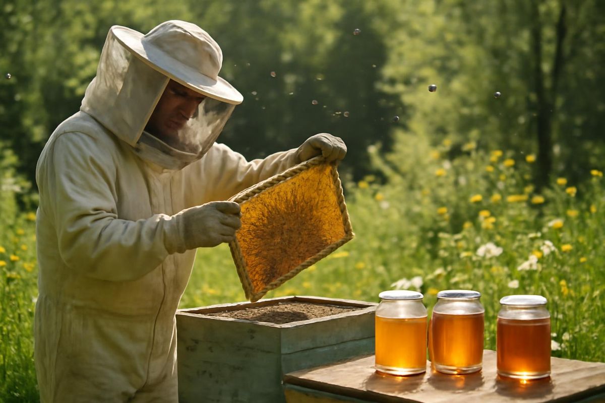 シノプのディベクリ蜂蜜の森で初めての蜂蜜収穫が行われました。この森は6月に開設され、養蜂活動を支援し、農家に喜びをもたらしました