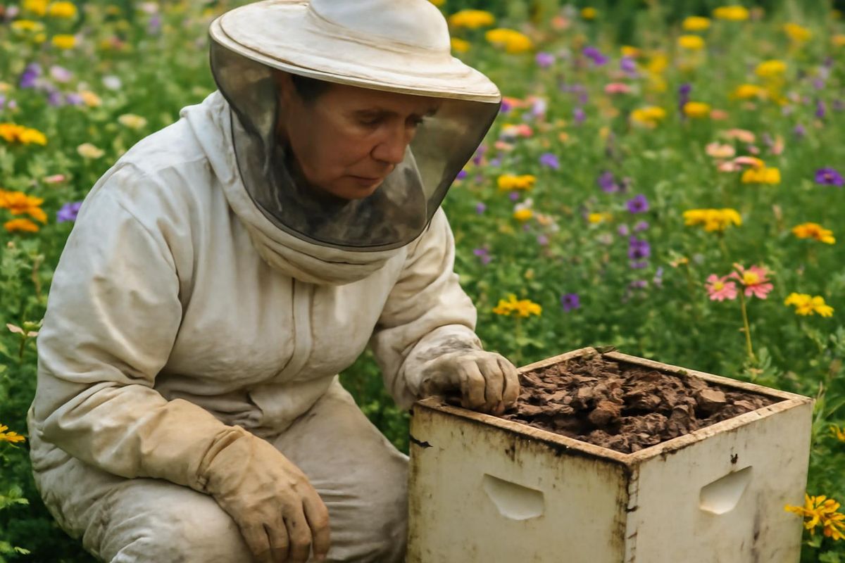 Jennie Durant arbeitet in ihrem Pollinator-Garten vor ihrem Zuhause in Westbrae