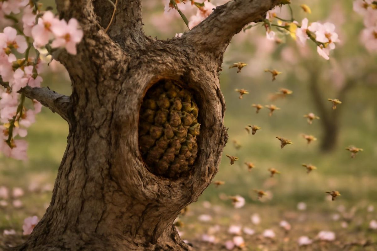 In the Darende district of Malatya, thousands of honeybees have established a natural hive in…