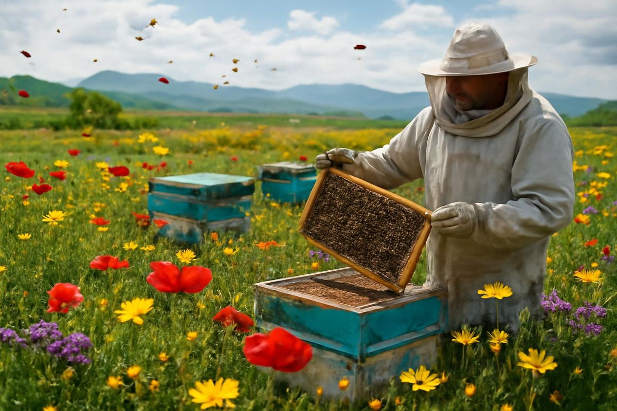 Naci Gültekin Şeker, a beekeeper in Kayseri, reported that this year's rainy winter positively…