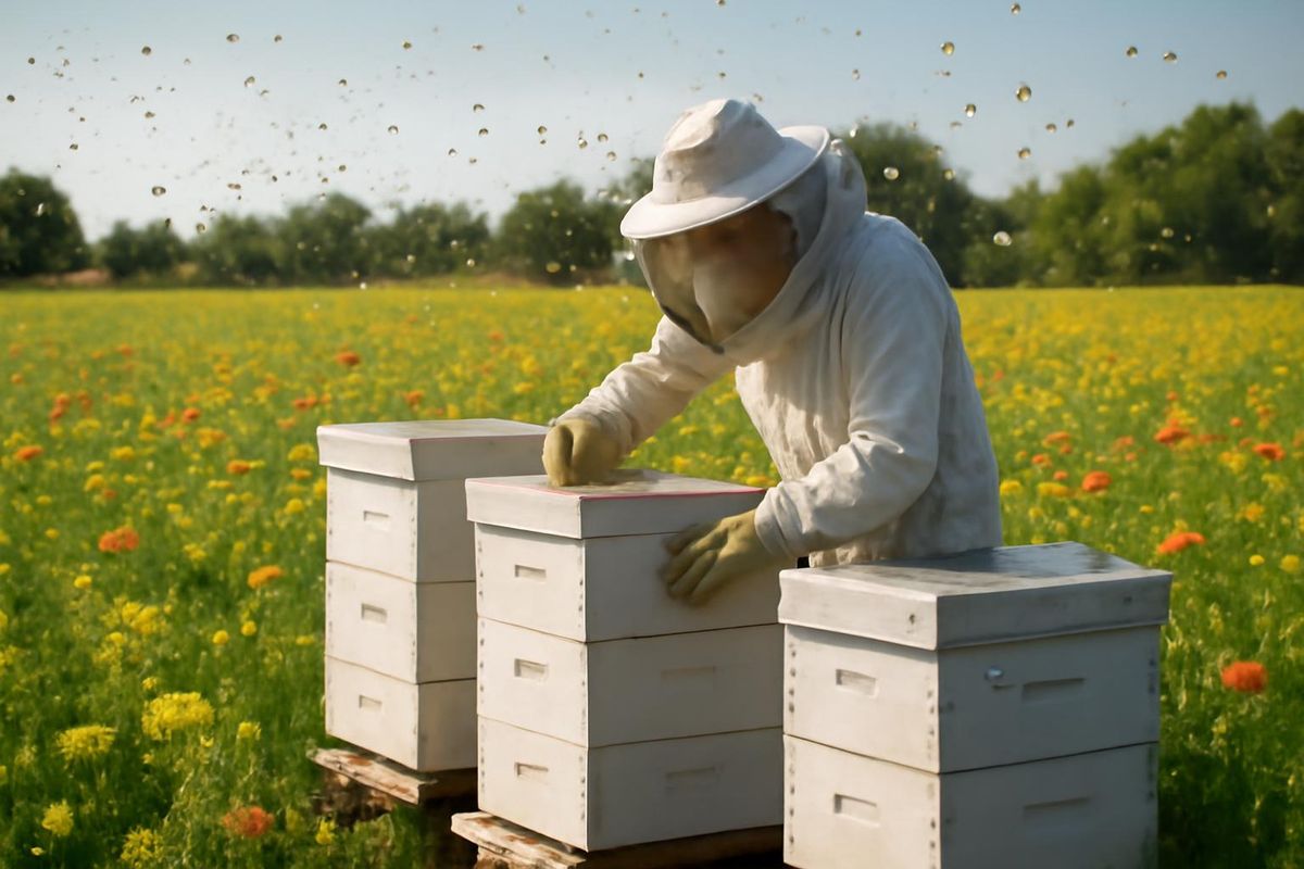 Maximilian Urban, un apiculteur d'Osnabrück, gère plus de 600 millions d'abeilles pour…