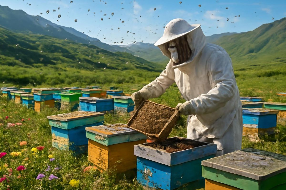 Datum: 07.08.2026 13:02 Siirt-Arbeiter profitiert von Schwarmzeit Der Imker Rahmi Mikyas aus…