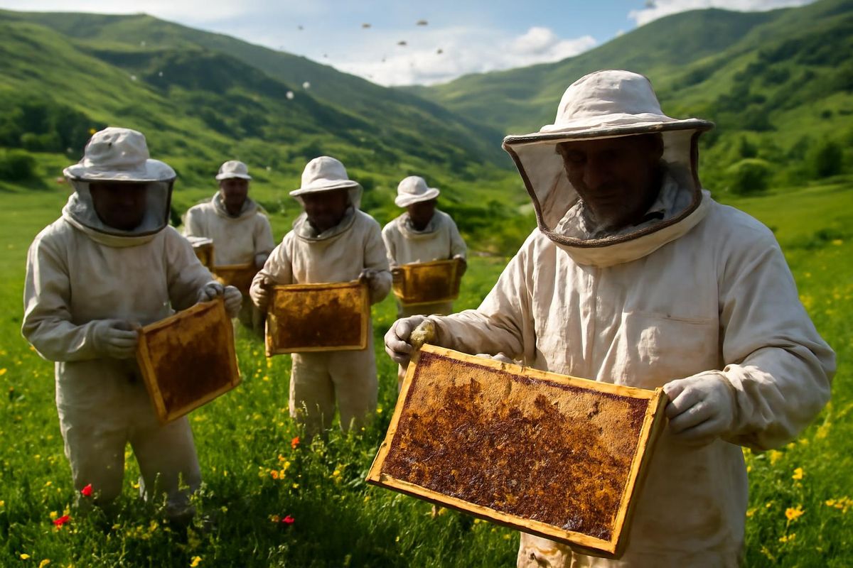 Honey harvesting has commenced in the hives relocated to Zilan Plateau in Erciş, Van, this…