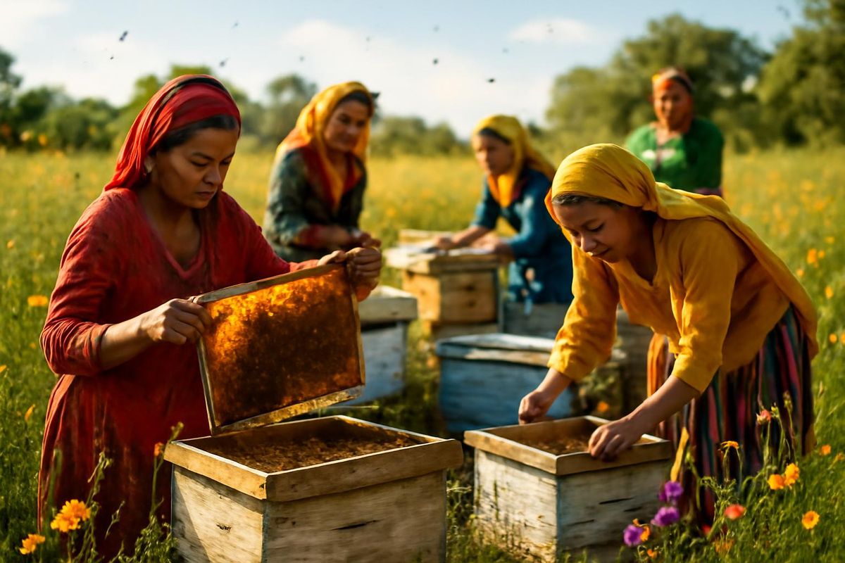 Dans le district de Yahyalı à Kayseri, 20 des 41 participantes à un cours d'apiculture pour…