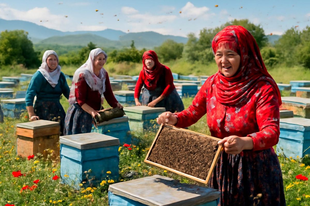 In Kayseri's Yahyalı district haben 20 von 41 Teilnehmerinnen eines Imkerei-Kurses, der über…