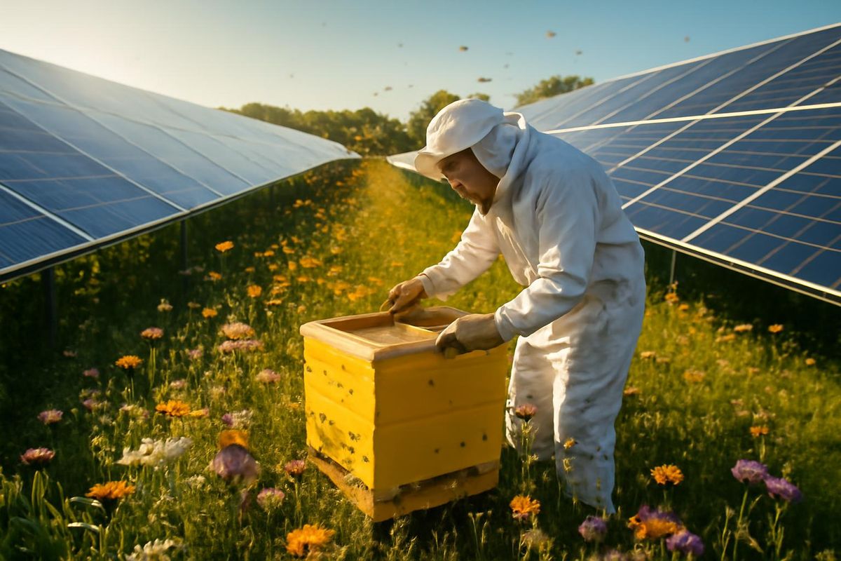 Ohio Solar Farm Hosts Surprisingly Large Bee Colony