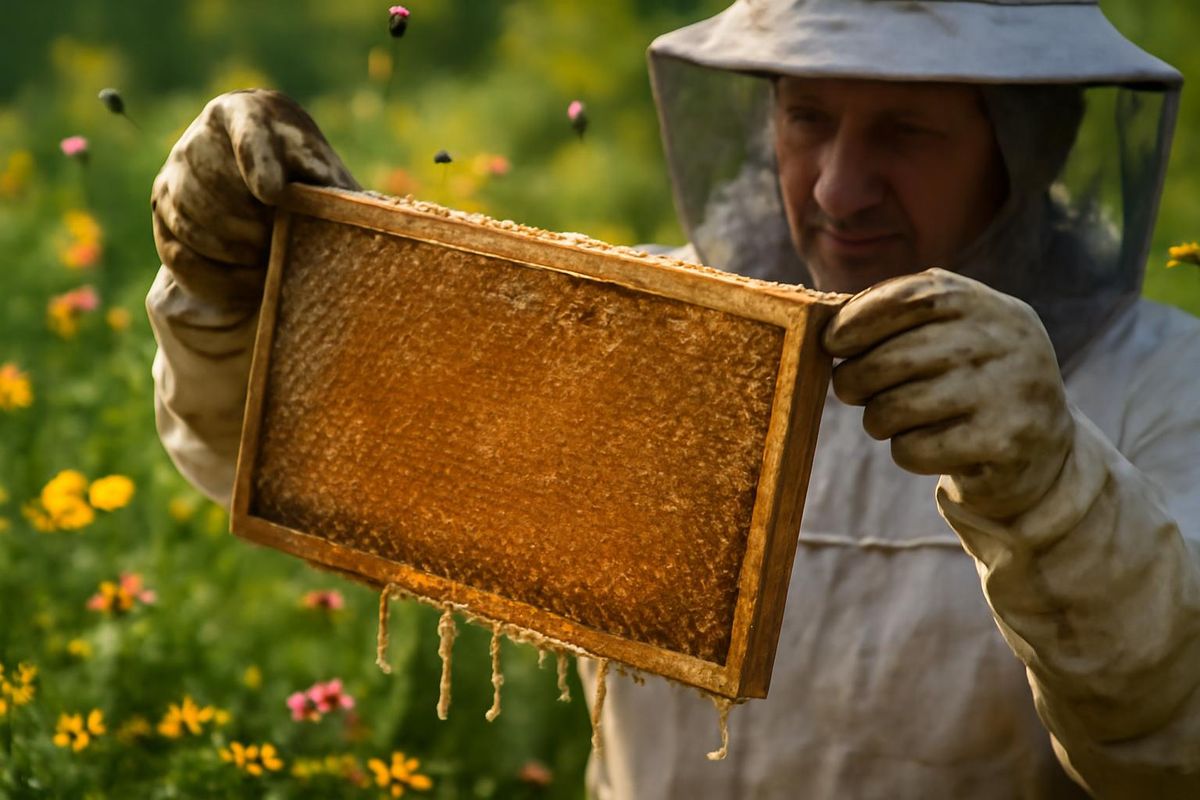 WATSONVILLE'DA Anselmo Rivas, Rivas Bees'in sahibi, bir yaban mersini tarlasını inceliyor