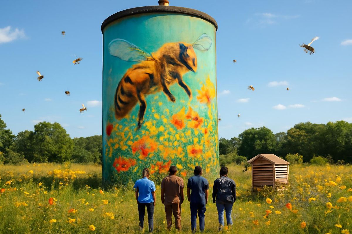 Mural in New Haven highlights the importance of honey bees.
