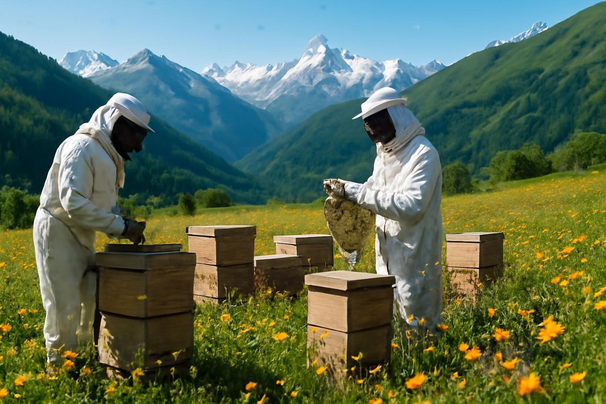 Engin and Aydın Tüz, beekeepers from Bingöl, practice migratory beekeeping by relocating their…