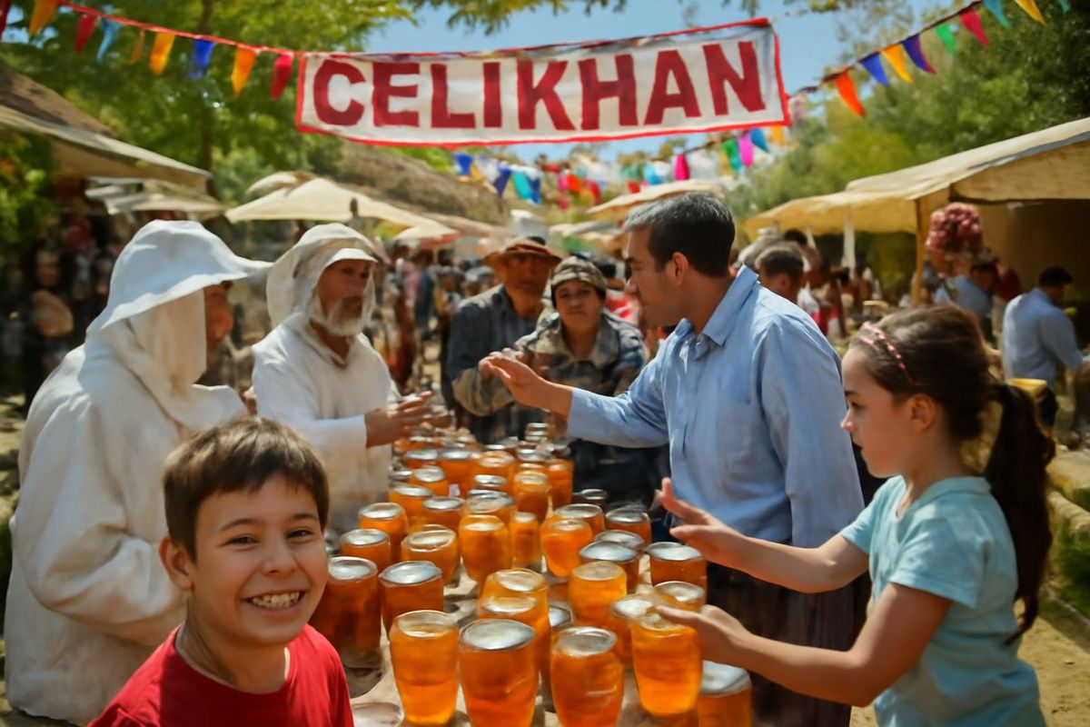 Dans le district de Çelikhan à Adıyaman, un festival de récolte de miel a été organisé pour…