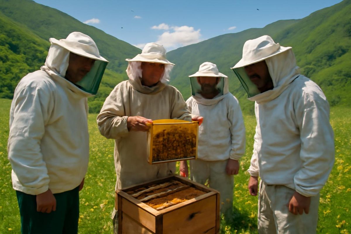 In Hakkari arbeiten Imker an der Produktion von Biohonig in den Hochlagen