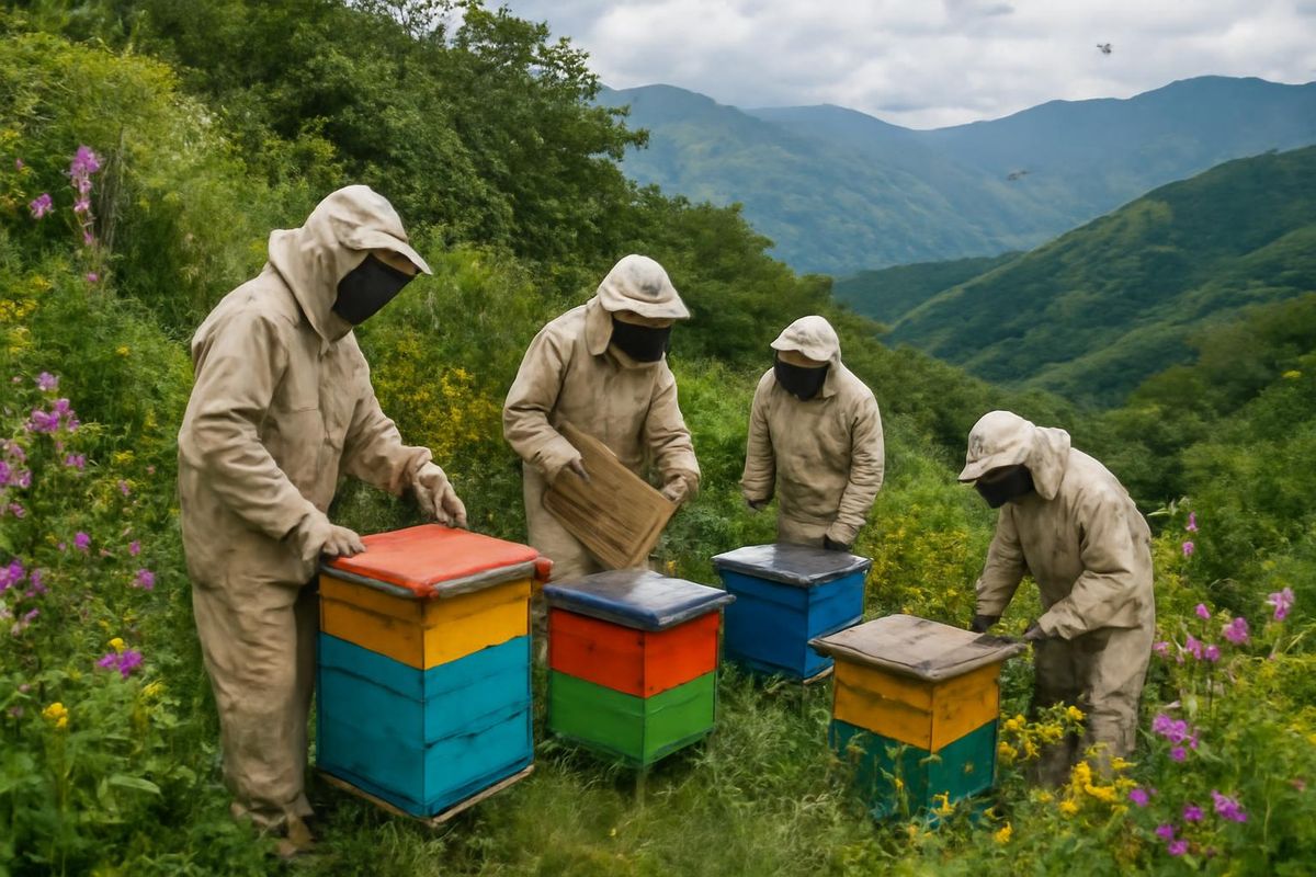 À Acevedo, un groupe de 21 agriculteurs a trouvé dans l'apiculture une solution pour préserver…