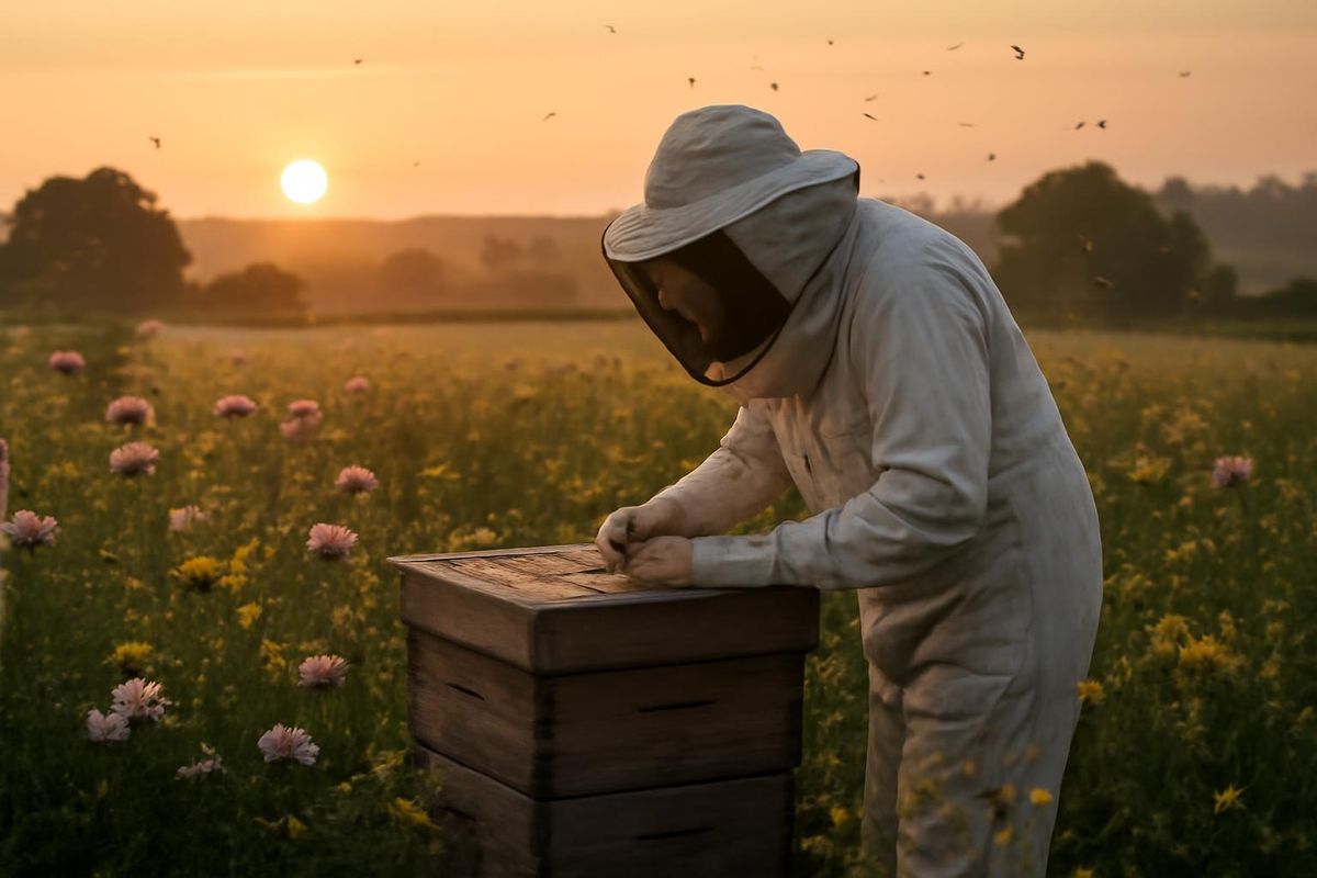 Emmanuel Therry, apiculteur à Bouin-Plumoison, partage sa passion pour les abeilles, un…