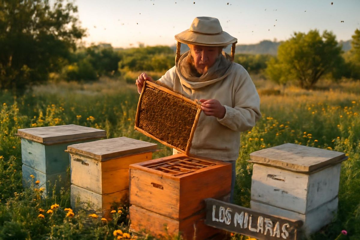 Agustín Mabres Valdez, un jeune de 18 ans originaire de Junín de los Andes, a transformé sa passion pour les abeilles en un projet apicole nommé “Las Melarias”.