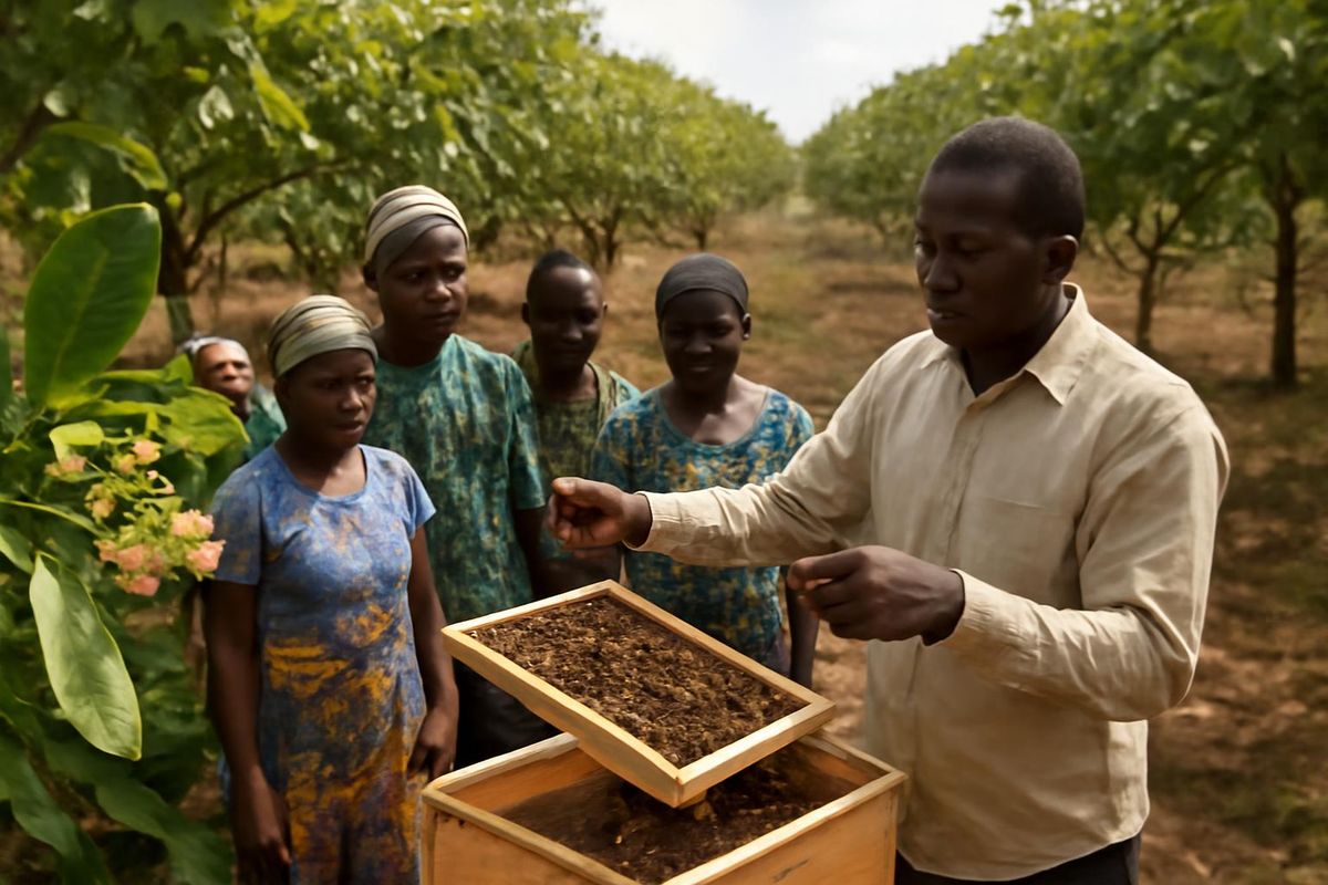 Des agriculteurs de noix de cajou dans le district de Sunyani West, dans la région de Bono, ont été formés à l'apiculture pour diversifier leurs sources de reve