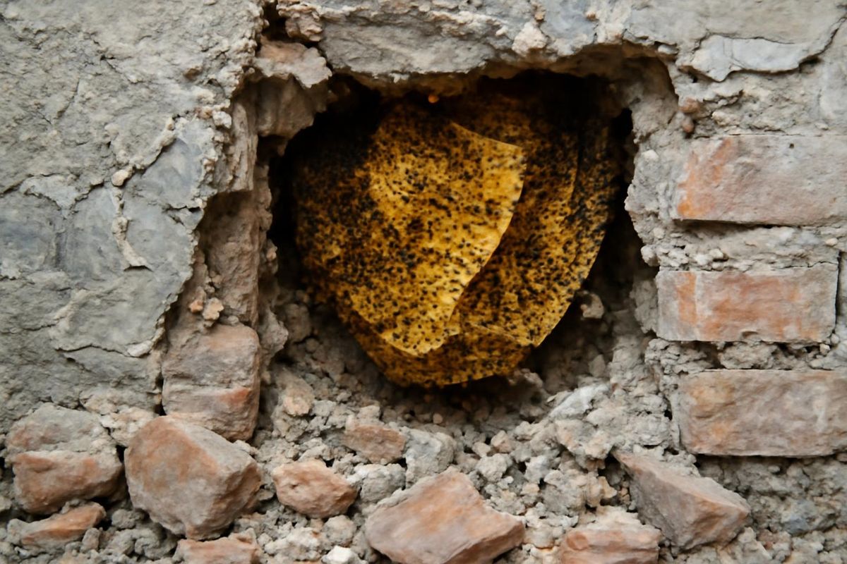 Yıkılacak binanın duvarından 25 kilogram bal bulundu.