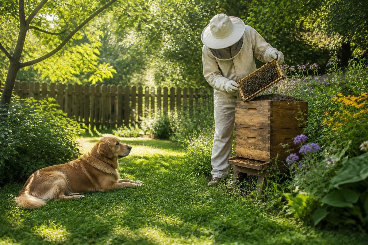Bees' benefits for the well-being of pets.