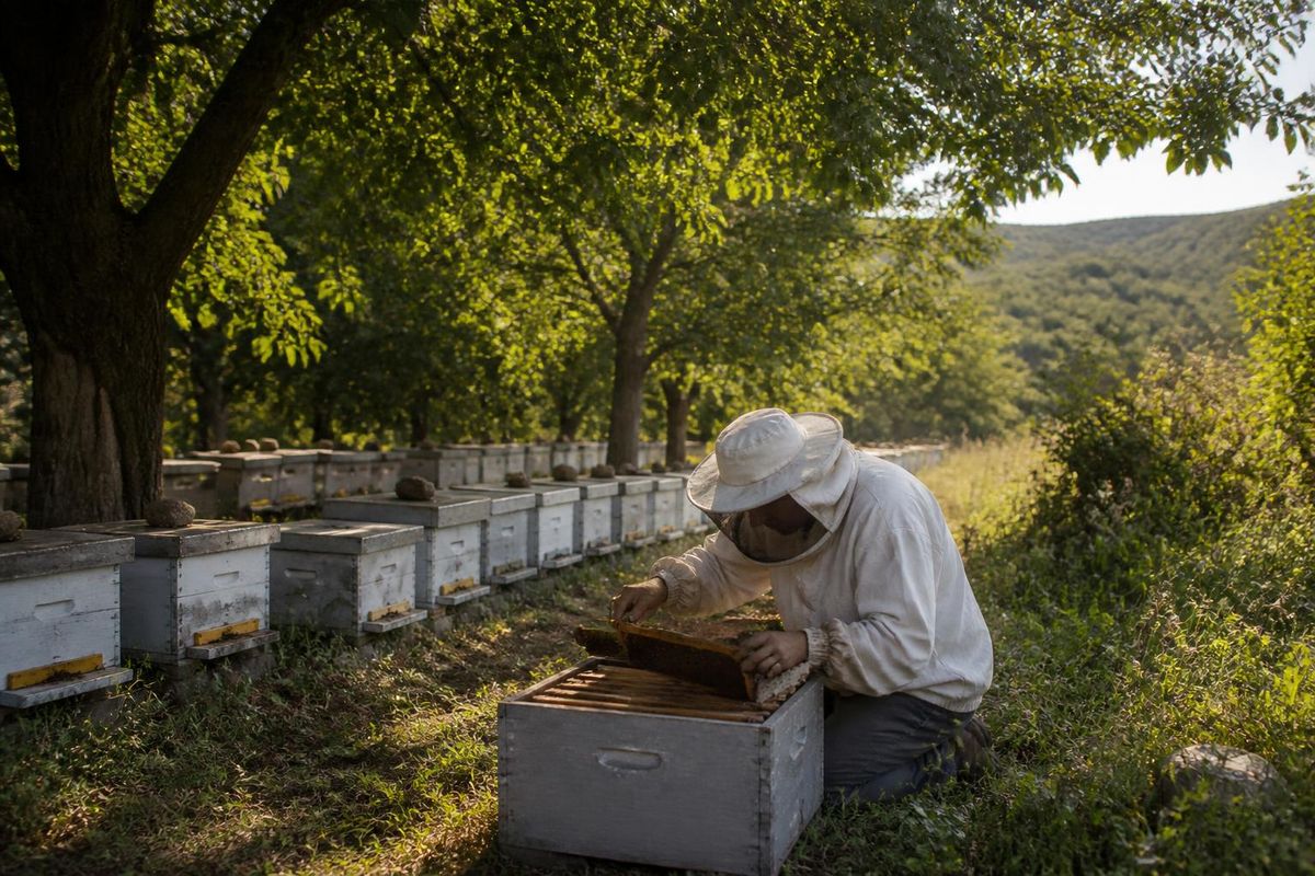 In Yoğunpelit Village, located in Düzce's Yığılca district, agricultural teams conducted a count of beehives to document apiculture activities and update agricu