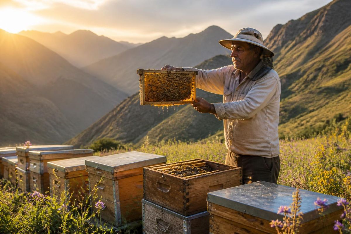 Ekrem Özçelik, a beekeeper from Ordu, has been producing honey in Hakkari for 50 years, sourcing it from around 500 hives while also supporting young beekeepers