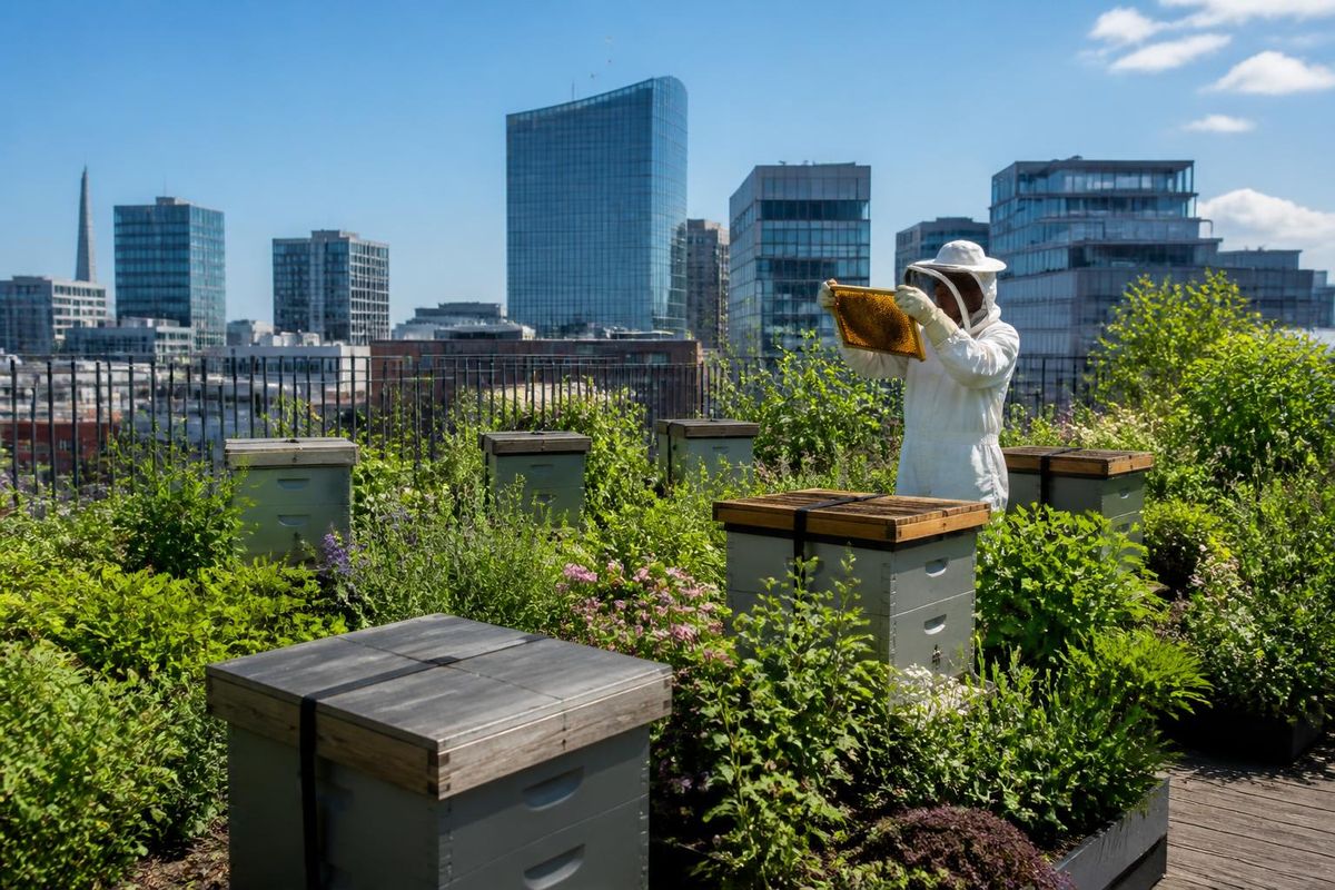 To promote harmony between urban life and nature, an initiative to keep bees on a rooftop in Tokyo's Ginza district is celebrating its 20th anniversary this yea