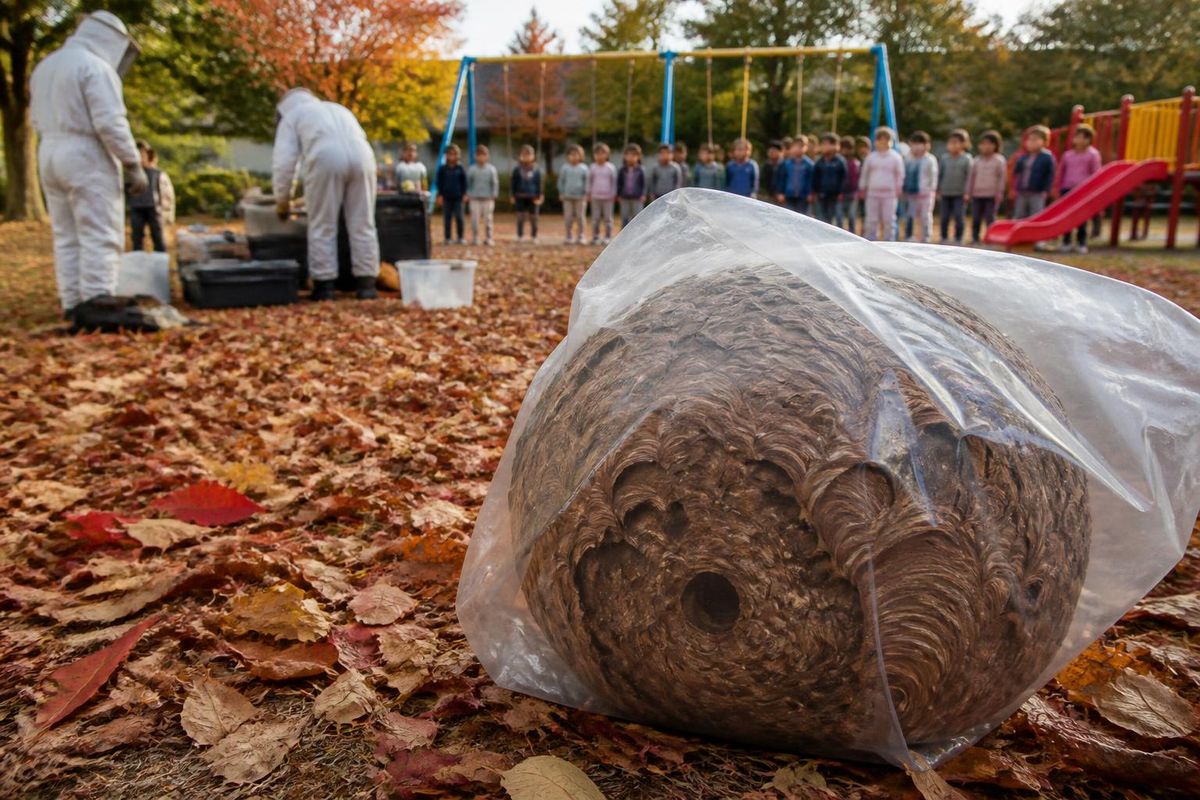 In Hasselt wurde auf dem Schulgelände der Grundschule KT Campus Katharina ein Nest von…
