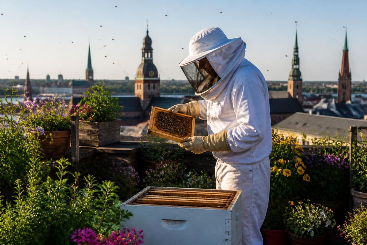 Urban Beekeeper Valdis Janovs Cultivates Rooftop Hives in Riga