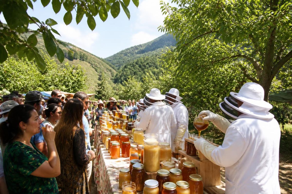 Im Rahmen des vierten Honig-, Walnuss-, Erdbeer- und Festivals im Landkreis Sason in Batman…