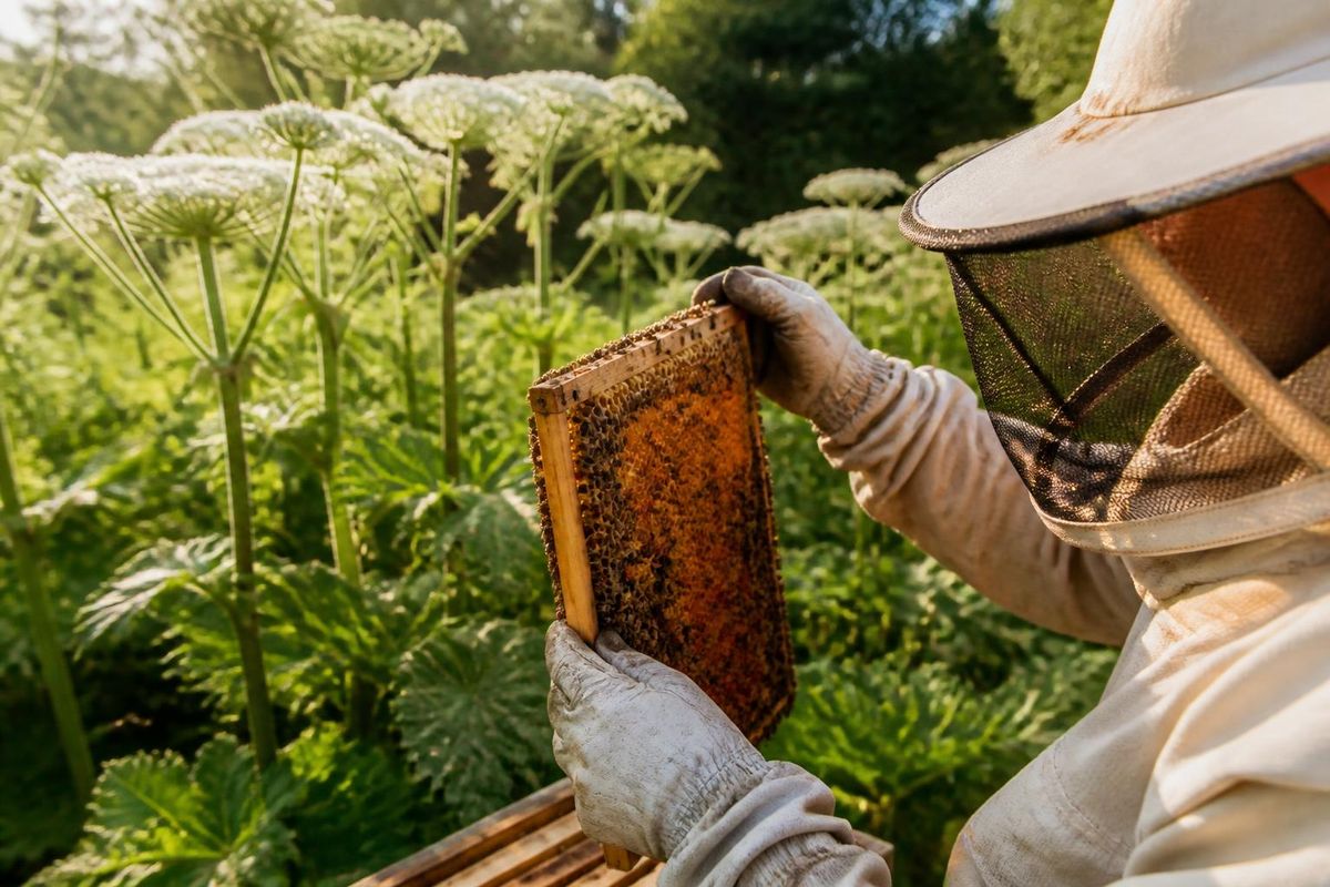 Honig, den Bienen vom Riesenbärenklau gesammelt haben, ist für den Menschen sicher