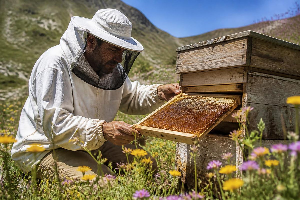 Hasan Batmaz, a beekeeper with 10 years of experience in Şırnak, produces natural karakovan…