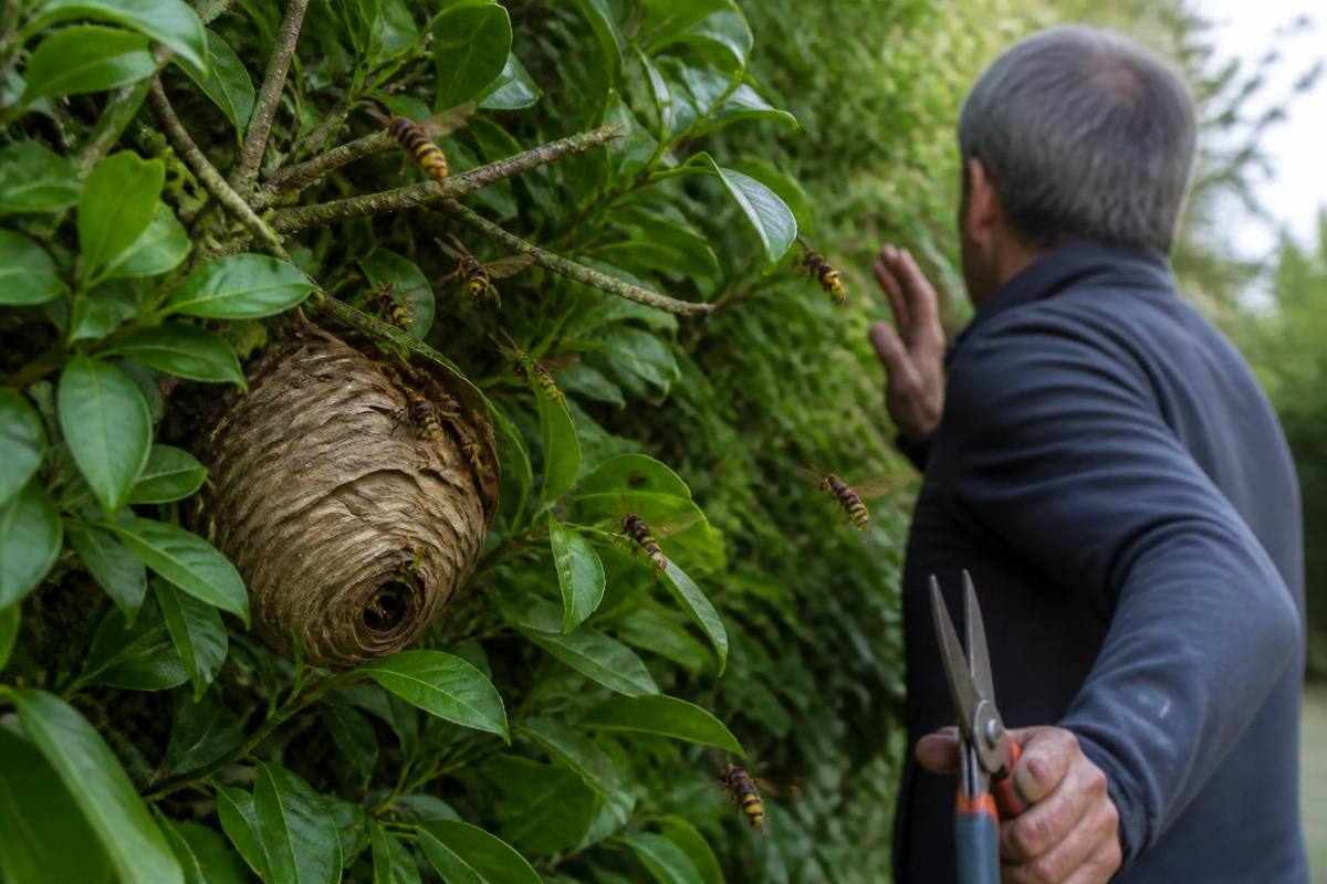 Veenendaler ontdekt nest Aziatische hoornaars bij heg en wordt gestoken
